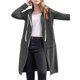 thumbnail image 1 of Sudaderas con Capucha para Mujer, Estilo Oversize, con Cremallera, Ideales para Otoño e Invierno. Chaquetas Largas con Capucha y Bolsillos. Gris Oscuro S, 1 of 8
