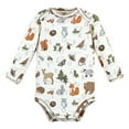 thumbnail image 4 of Touched by Nature Organic Cotton Long-Sleeve Bodysuits, Boy Woodland Alphabet 3-Pack, 12-18 Months, 4 of 5