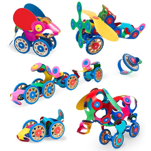 Clixo Wheel Creator Pack, 72 Pieces Pack - Construction Magnet Toy. Flexible, Creative-Boosting Magnetic Building Tiles. Educator-Approved Design for Hours of STEM Play. Multisensory Toy. Age 4-99.