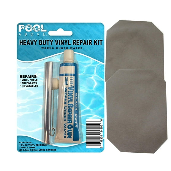Pool Above Repair Kit for DuraBeam Supreme Air-Flow Mattress | Vinyl glue | Gray Rectangle Patches