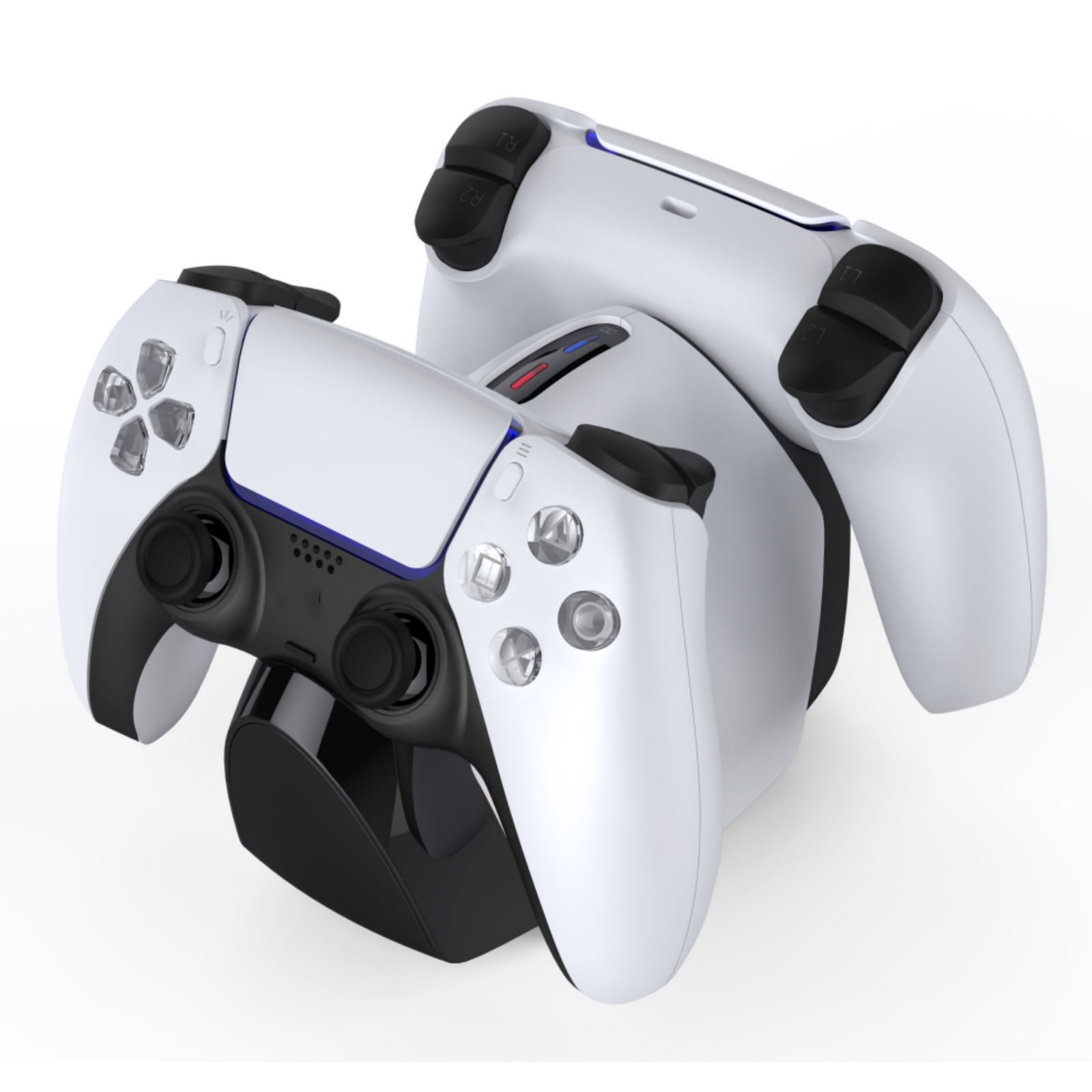 GAMINJA Ps5 Controller Charger Station,PlayStation 5 Controller Charger with Led Indicator,3.3 Ft Cord,Overcharge Protect,Fast Charging Dual Charging Dock for Ps5 Accessories
