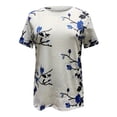 thumbnail image 4 of JINMGG Womens Tops under $5 Women's Fashion O-Neck Print Short Sleeve T-Shirt Tops Casual Loose Blouse Tops Blue XL, 4 of 5