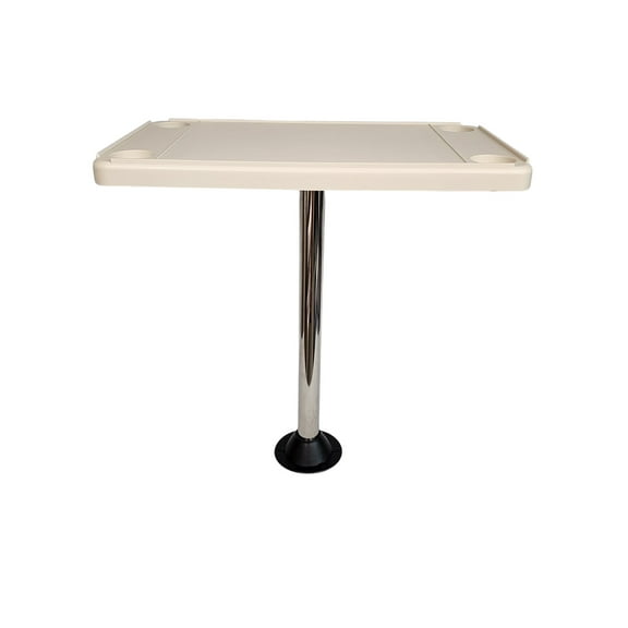 Horizon Manufacturing Rectangular Pontoon Table Ivory 4000-RFM includes 2 mountings