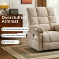 thumbnail image 4 of Oversized Power Lift Recliner with Massage and Heat for Elderly, 26" Extra Wide Electric Lift Recliner with Overstuffed Backrest, Faux Leather Lift Chair for Big and Tall, USB Port, Beige, 4 of 8