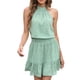 thumbnail image 1 of Vestido Corto Bohemio Vestido de dama de verano Vestido halter con estampado floral casual para cóctel (Verde L) Ygjytge para Mujer Verde T L, 1 of 8