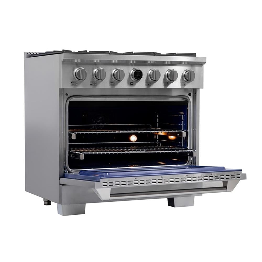 Pemberly Row 36" 5.2 cu. ft. 6 Burners Dual Fuel Range for Natural Gas in Steel