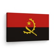 Smile Art Design Angola Flag Canvas Wall Art Print Country Flags Office Living Room Dorm Bedroom Kitchen Man Cave Sports Club Bar Decor Modern Home Decor Made in USA - 30x40