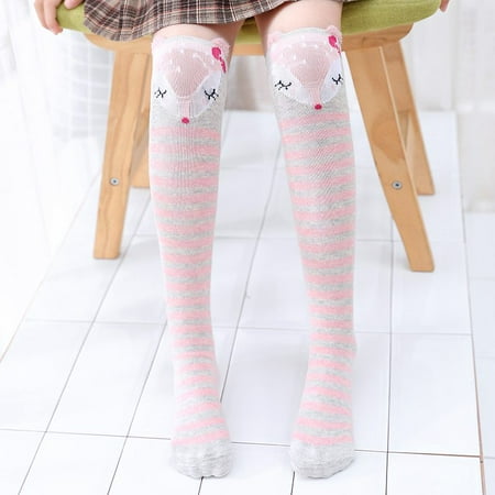 

Girls Socks Knee High Stockings Cartoon Animal Warm Cotton Socks 3-12 Y