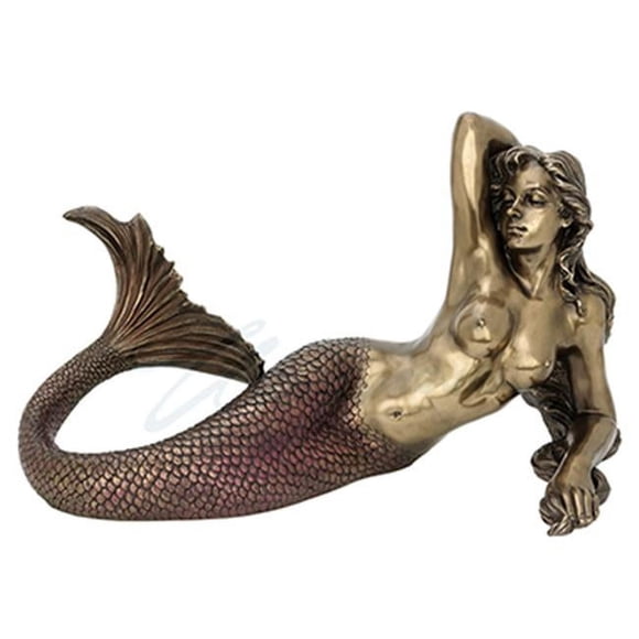 Unicorn Studios WU76888V4 Bare Sea Goddess Lounging Mermaid - Bronze