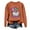 Orange, variant on Sgkm Plus Size Womens Sweatshirt Vintage Christmas Print Cozy Festive Design Oversized Shirts for Women Top Sunny Outings M Brick Red