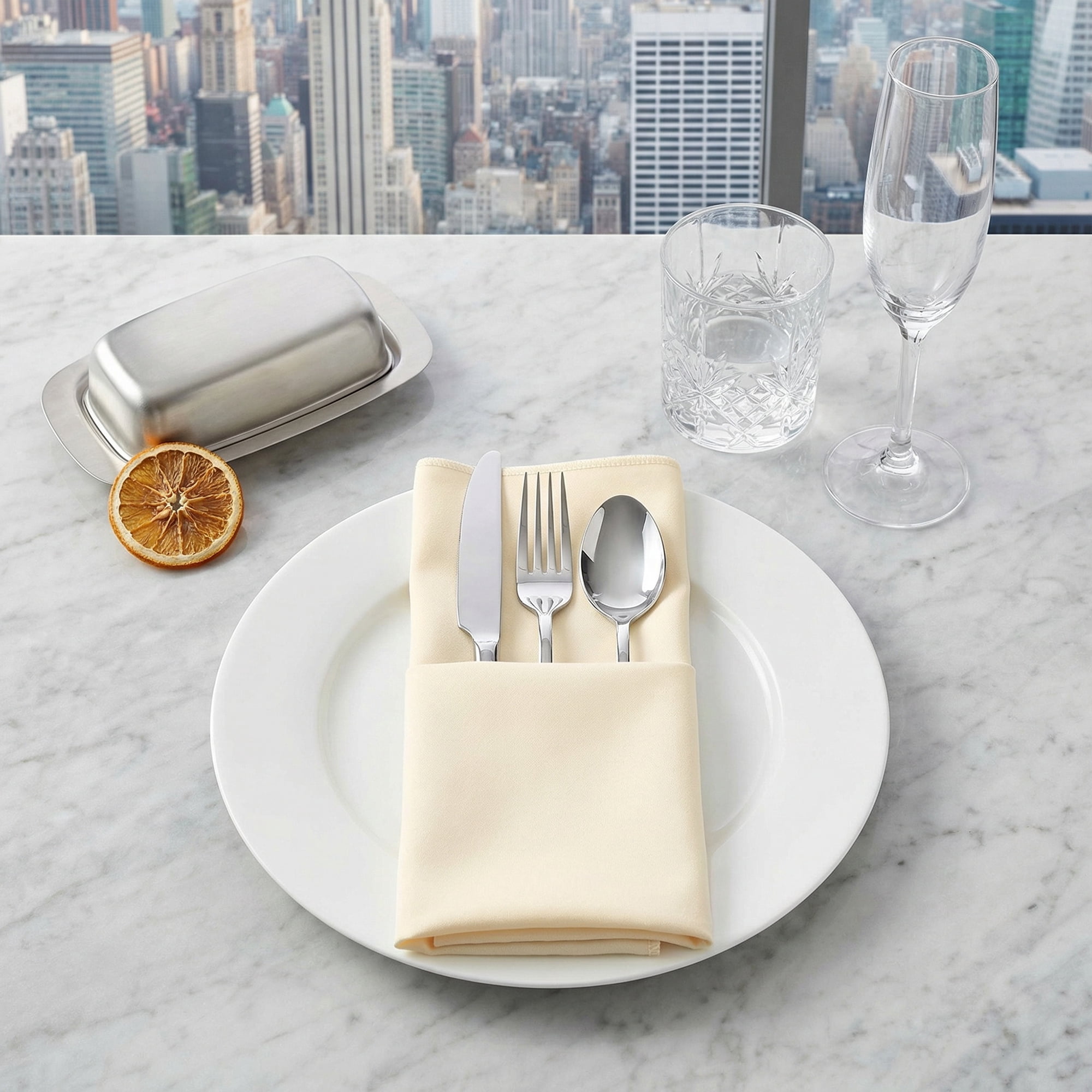 Unique Bargains 12Pcs Cotton Washable Reusable Cloth Napkins Beige 17x17inch