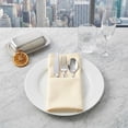 thumbnail image 4 of Unique Bargains 12Pcs Cotton Washable Reusable Cloth Napkins Beige 17x17inch, 4 of 6