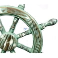 thumbnail image 6 of Nagina International 16" Antique Premium Pine Nautical Ship Wheel with Shades of White and Green | Nautical Home Decor & Gifts, 6 of 6