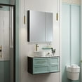 thumbnail image 3 of Taimei DIY Wall 2-Door Frameless Mirror Medicine Cabinet 30" Wx26" Hx4.5/8” D with Beveled Edges, Color Black, Bathroom Mirror Cabinet with Adjustable 2 Glass Shelves, Storage Cabinet by FOCA US, 3 of 8