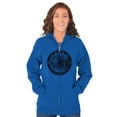 thumbnail image 4 of Wave Compass Ocean Sea Spiritual Unisex Fleece Graphic Zip Up Hoodie Brisco Brands 2X, 4 of 5