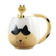 thumbnail image 1 of Wosthever Taza de café pintada a mano, taza de té de cerámica con Gato encantador, contenedor de comida para el desayuno, taza para agua y leche, Juegos de servir café y té gato amarillo Wosthever HA081029-03, 1 of 6