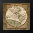 thumbnail image 2 of Medley, Elizabeth 12x12 Black Modern Framed Museum Art Print Titled - Damask World Map I, 2 of 5