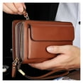 thumbnail image 2 of Leather Wallets For Men, Card Holder Wallet, Multifunctional Long Style Card Holder Portable Clutch Unisex for Storing Multiple Cash Credit Coin Purses Durable, Brown, 2 of 7