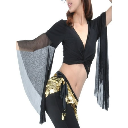 - BellyLady Belly Dance Tribal Wrap Top, Belly Dance Costume, Christmas Gift Idea-Black