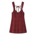 thumbnail image 4 of Women's Sleeveless V-Neck Camisole Boho Dress Slim Lace-Up Polka Dot Mini Sundress Casual Backless A-Line Dresses, 4 of 6