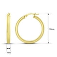 thumbnail image 6 of SuperJeweler 30x3MM Classic Hoop Earrings in 14 Karat Yellow Gold Over Sterling Silver for Women, 6 of 6