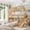 brown, variant on PureDashio Bunk Bed Twin Over Full with Storage Shelves and Wardrobe Armoire, Loft Bed Frame with Safety Guardrail & Ladder,Natural