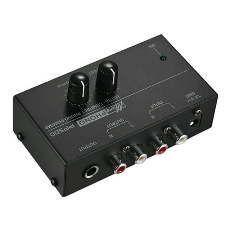 Ultra-compact Phono Preamp Preamplifier with Level & Volume Controls RCA Input & Output 1/4