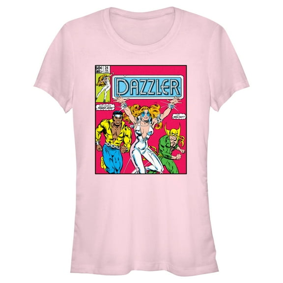 Junior's Marvel Dazzler Power-Man and Iron Fist Comic Book Cover Graphic T-Shirt