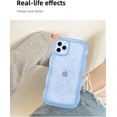 thumbnail image 5 of for iPhone 15 Plus - Curly Wave Edge Design, Transparent Bling Glitter Star Shiny Case, Cute Pink Clear Full Protection Soft TPU Shockproof Phone Cover for Women and Girls (Blue), 5 of 14