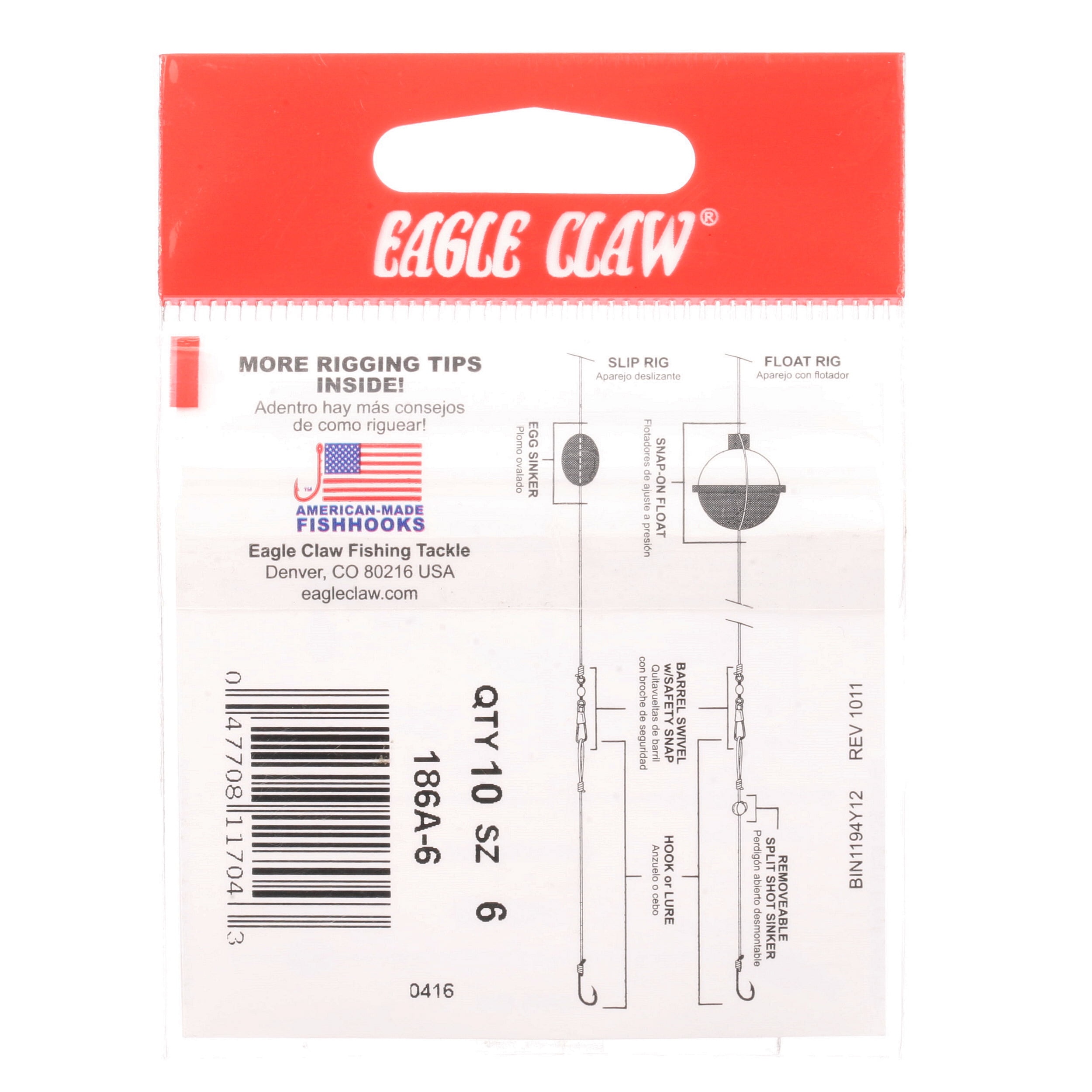 Eagle Claw 084-6/0 Classic Offset Ringed Eye Bronze 100 PK SZ 6/0