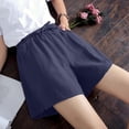 thumbnail image 6 of JINMGG 2024 Summer Plus Womens Shorts Clearance,Women's Shorts High Waist Linen Loose Casual Thin Wide Leg Linen Shorts Dark Blue S, 6 of 6