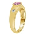 thumbnail image 2 of 14k Yellow Gold, Tapered Band Ring Oval Purple CZ Jun Synthetic Birthstones Size 8, 2 of 3