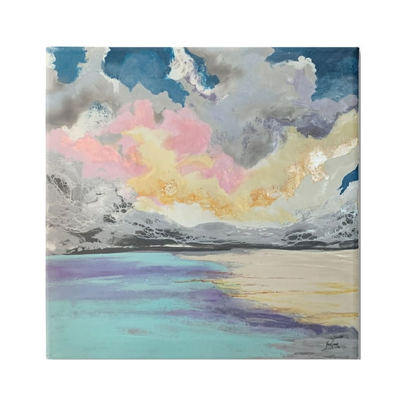 Stupell Industries Modern Sunrise Clouds Panoramic Ocean Surface View Painting Gallery Wrapped Canvas Print Wall Art, Design by Stacy Gresell