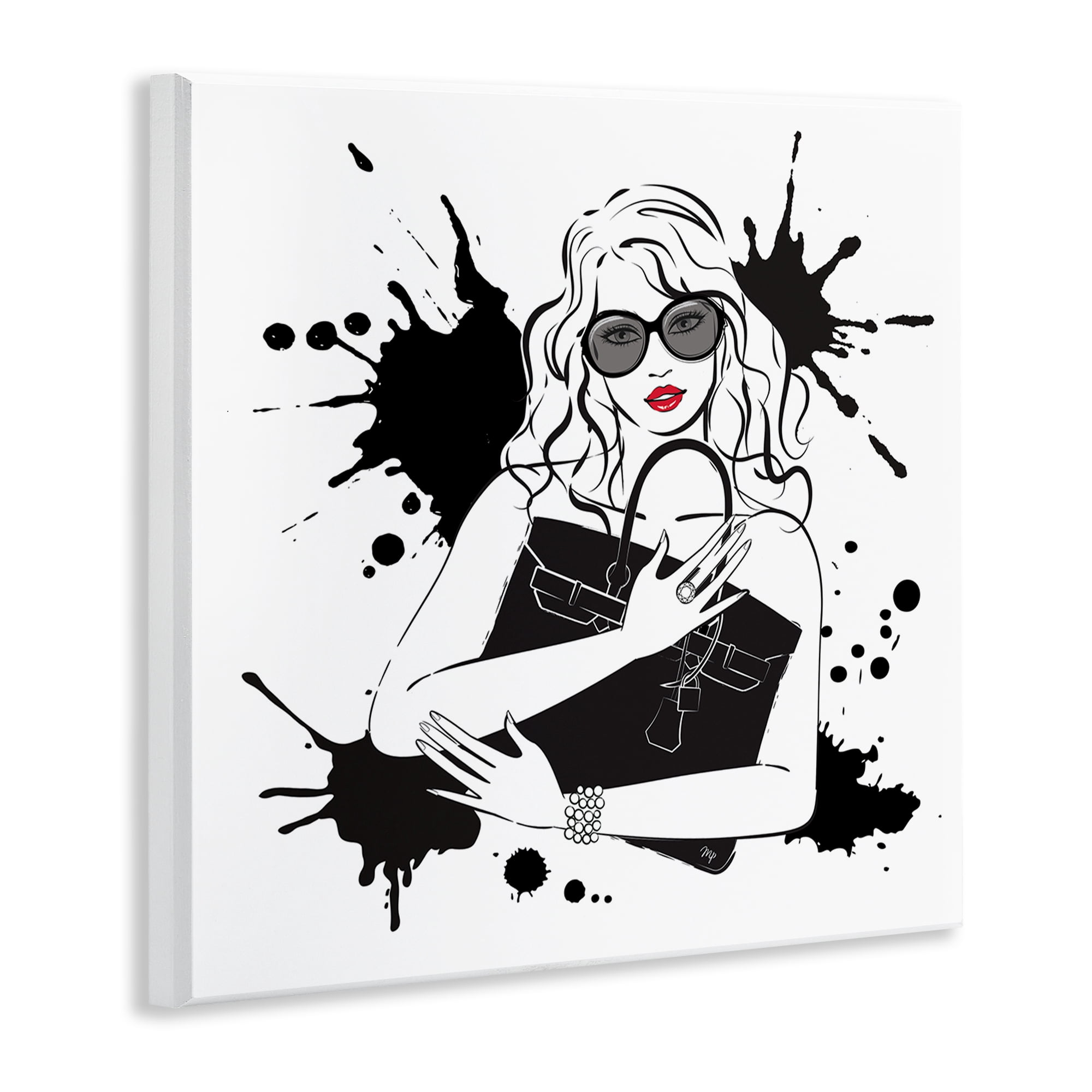 Stupell Industries Black Bag Elegance & Glamour Wall Plaque Art, design by Martina Pavlova