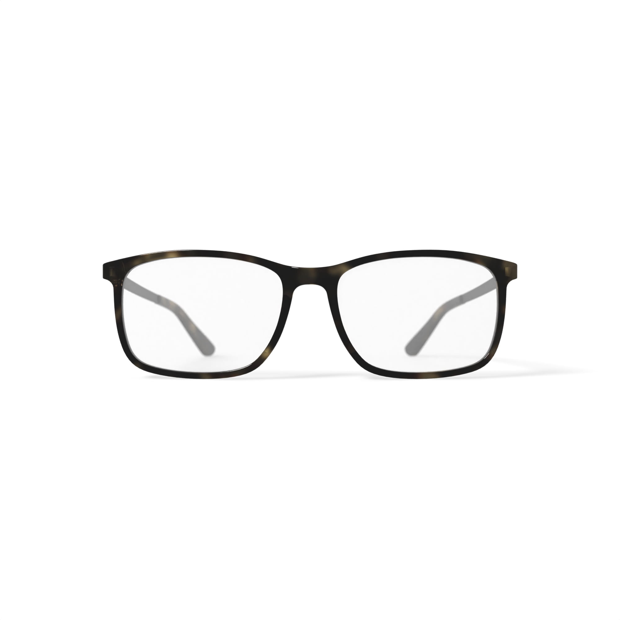 M America Men's Brighton Square Prescription Eyeglasses with Case, Brown Tortoise