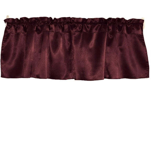 Shiny Smooth Satin Window Valance 58" Wide Burgundy