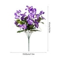 thumbnail image 3 of Summercome Artificial Hibiscus Flowers 19" Faux Impatiens Outdoor Planters Purple Artificial Tropical Flowers Realistic UV Resistant Silk Flowers for Outside Front Porch Spring Summer Decor, 3 of 7