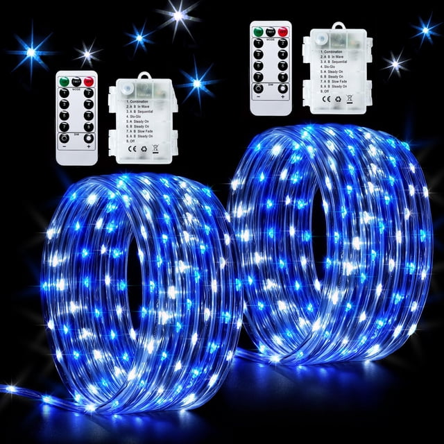 Luces tipo cuerda JMEXSUSS, funcionan con pilas, 20 m, 200 LED, 8 modos