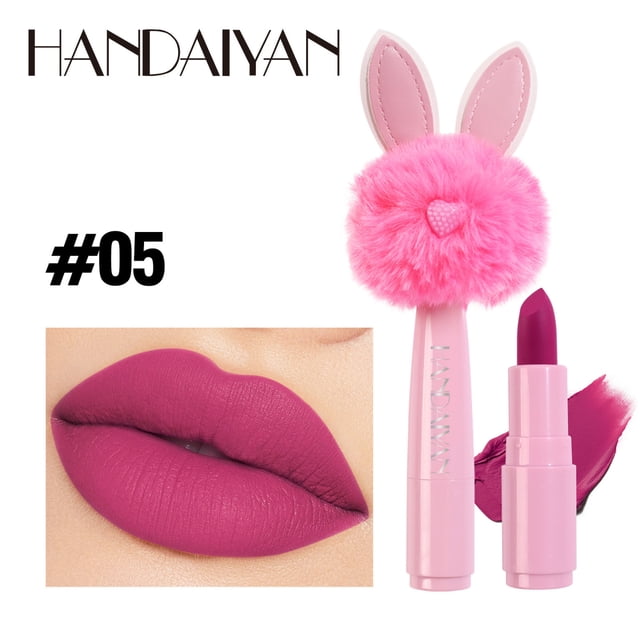Barra de labios Mini Rabbits Hair de 5 colores, acabado mate aterciopelado, brillo de labios