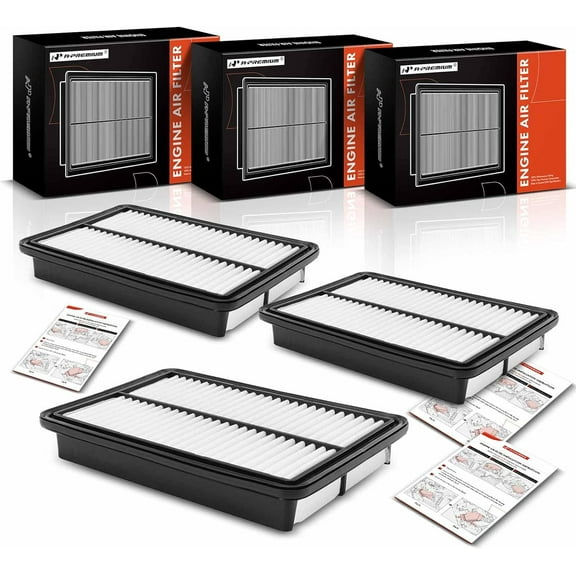 A-Premium 3-PC Engine Air Filter Compatible with Mazda Vehicles - 3 (2012-2018), 3 Sport (2012-2018), 6 (2014-2021), CX-5 (2013-2023) - L4 2.0L 2.5L