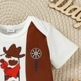 thumbnail image 5 of Hienoo Infant Boys Outfits Cowboy Short Sleeve Romper and Shorts Set Summer Casual Clothes Set, 5 of 5