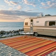 thumbnail image 3 of BERTHMEER 9'x12' Large Outdoor Rugs on Sale Clearance Waterproof Plastic Straw Patio Carpets for Camping，Porch，RV，Pool，Deck Outdoor Rugs，Red Orange, 3 of 6