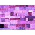 thumbnail image 1 of Ahgly Company Indoor Rectangle Patchwork Purple Transitional Area Rugs, 2' x 5', 1 of 4