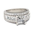 thumbnail image 2 of Oryn Jewelry 14K White Gold Plated Band - 1.7 Ct Princess Cut Moissanite Band for Women - Wedding Jewelry Moissanite Bands - Bridal Anniversary Channel Ring, 2 of 6