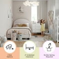 thumbnail image 6 of Buzz & Bloom Kids Twin-Size Platform Bed with Curved Channel Stitched Headboard, Marshmallow, 6 of 12