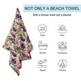 thumbnail image 3 of PDations Purple Flower Print Beach Towel Oversized Microfiber Beach Towels Quick Dry Thin Super Absorbent Pool Beach Wrap for Travel Swimming Bath Camping Yoga Girls Women Adults 30×60 in, 3 of 7