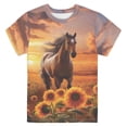 thumbnail image 3 of Byoo Tween Boy Horse Print Crew Neck T Shirt Short Sleeve Nature Basic Tee Pullover Top, 3 of 5