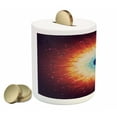 thumbnail image 2 of Space Piggy Bank, Galaxy with Stars and Black Hole Mysterious Celestial Magic Astral Universe View, Ceramic Coin Bank Money Box for Cash Saving, 3.6" X 3.2", Orange Blue, by Ambesonne, 2 of 4