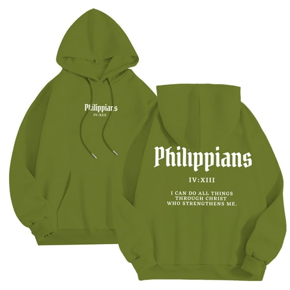 MIASHUI Men's Christian Scripture Print Pullover Hoodie Religious Theme Long Sleeve Casual Comfortable Sweatshirt Green,XXL