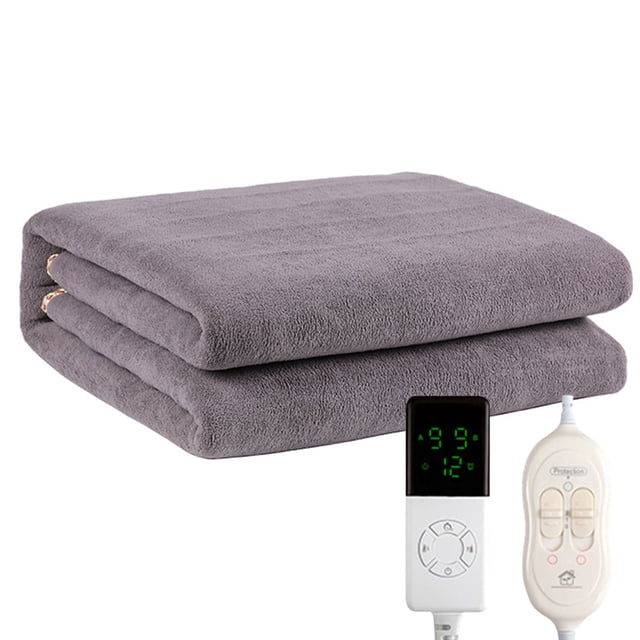 MOQIN Electric Heated Throw 32"*60" Throw Size Soft Lightweight Flannel Heated Blanket with 4 Time Settings and 6 Heat Settings,Heat Blanket for Home & Office Machine Washable